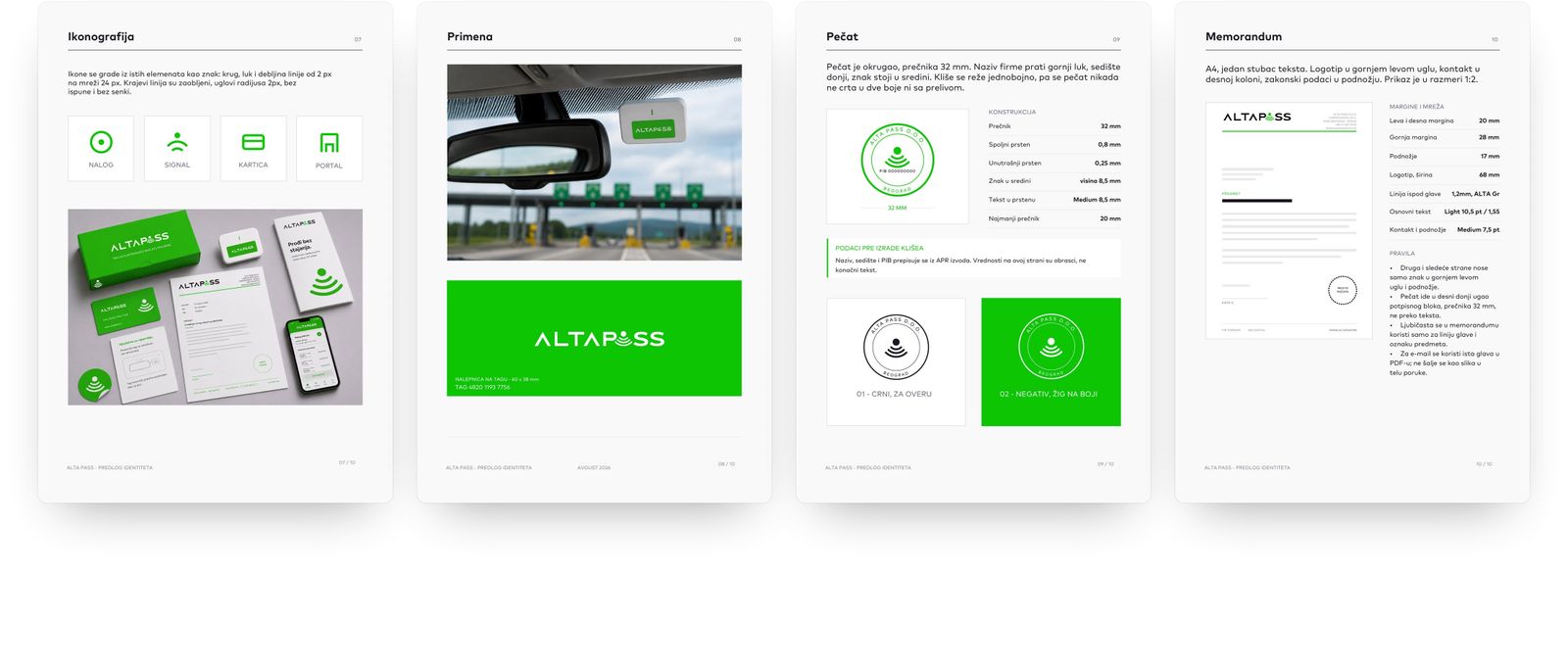 ALTA Pass – Icons and applications: windscreen tag, stamp, letterhead