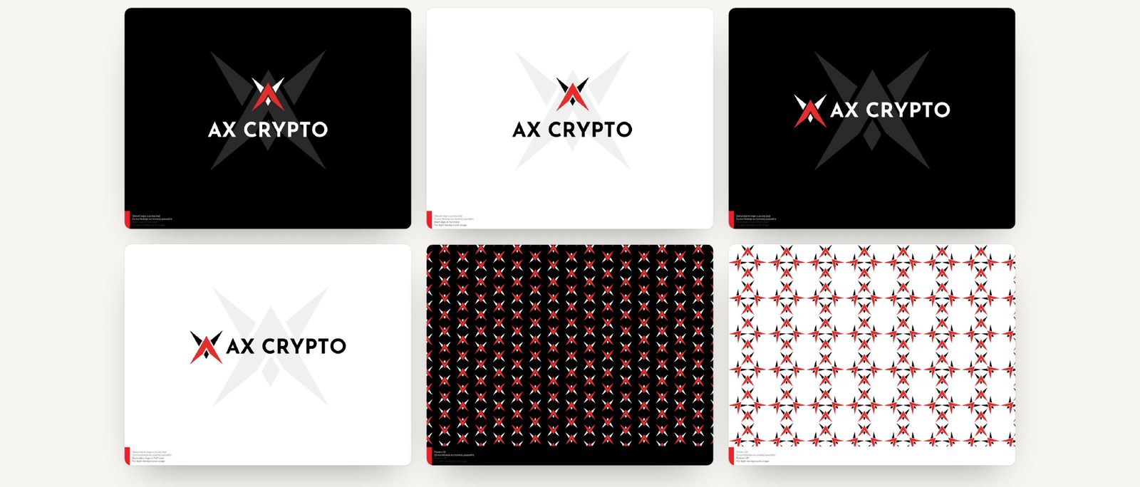 AX Crypto – Lock-ups and pattern: stacked and horizontal versions for dark and light