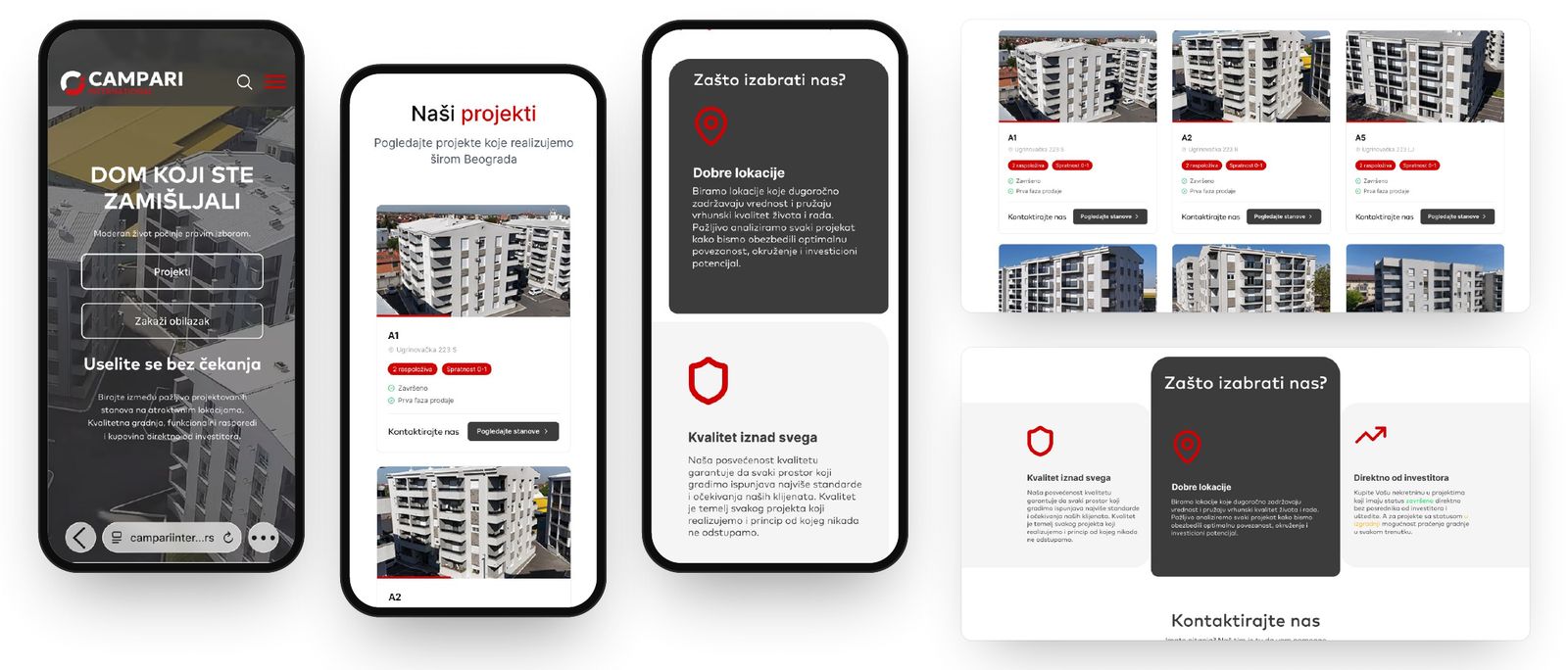 Campari International – Mobile layouts and the “Why choose us” module