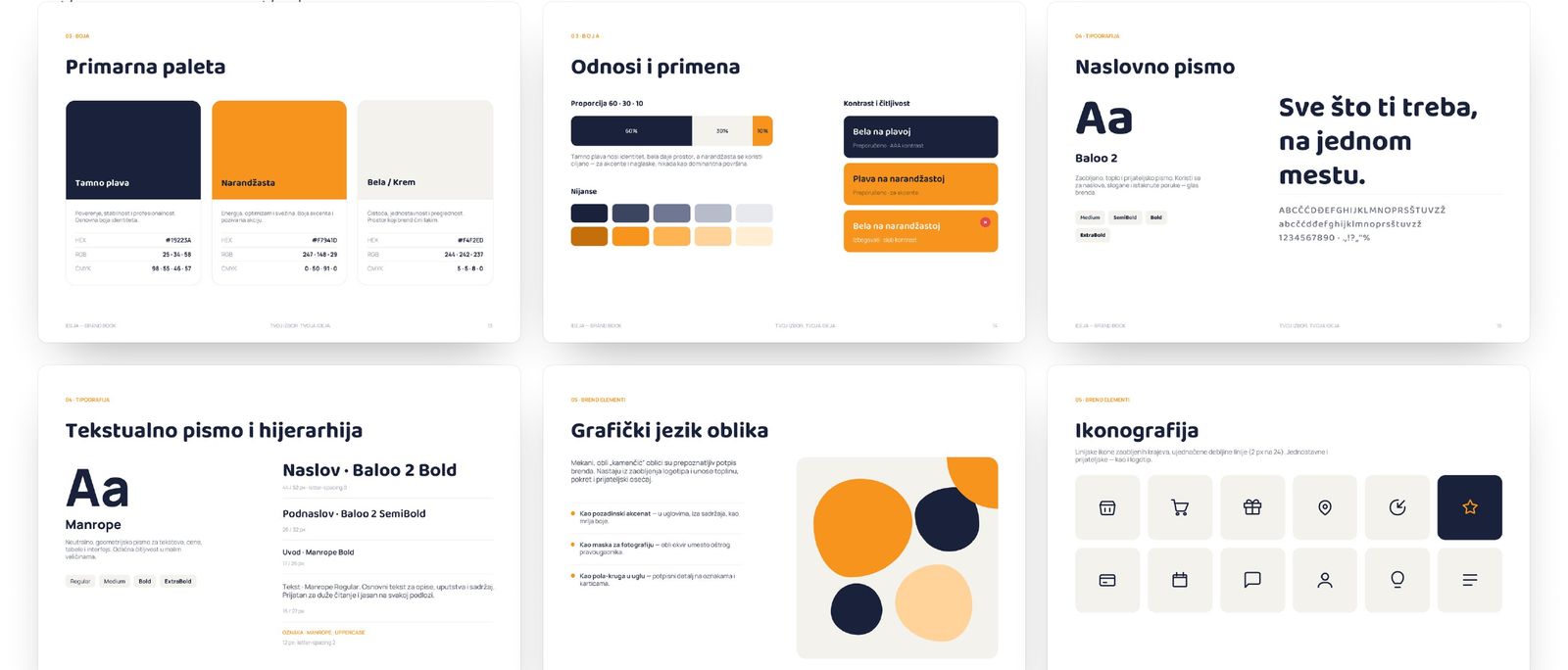 ideja – Colour, type and shape language